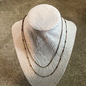 Classic Double Layered Chain Gold Necklace